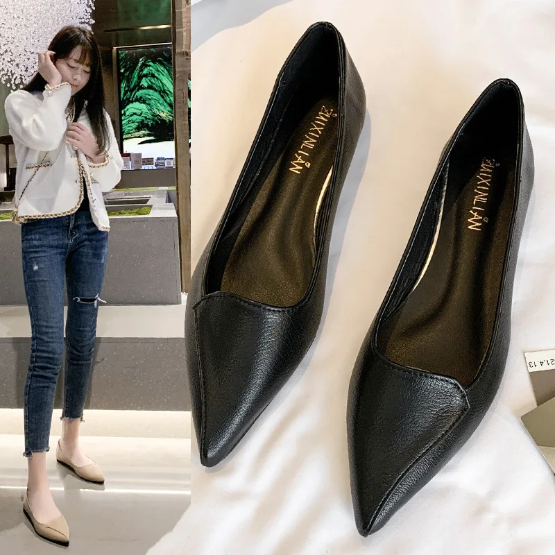 Simple Solid Coloured Women's Flats Classic Fashionable Style Pointed Toe Suitable for Business Office Comfortable To Wear 2026