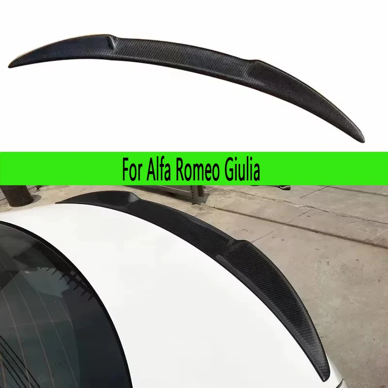 

For Alfa Romeo Giulia Carbon Fiber Tail fins Rear Trunk Spoiler Guide Wing Rear Wing Car Trunk Diverter Auto parts body kit