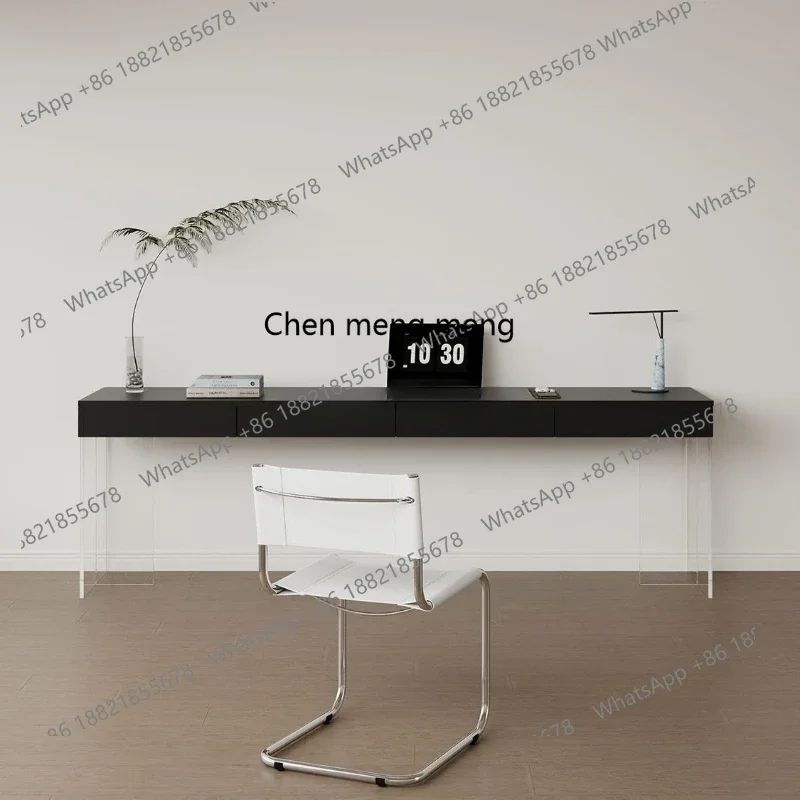 서랍이 있는 북유럽 모던 심플 롱 데스크, 가정용 컴퓨터 학습용 심플 테이블 H