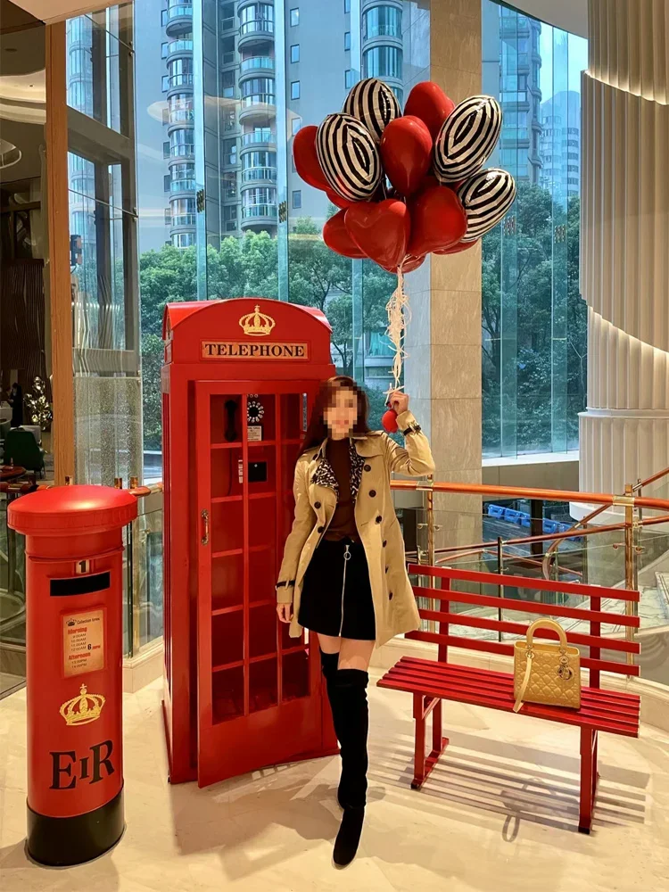 Iron Telephone Booth Post Box Decoration Hall Sales Floor Scene Exhibition Hall Display Decoration Shopping Mall Layout Props