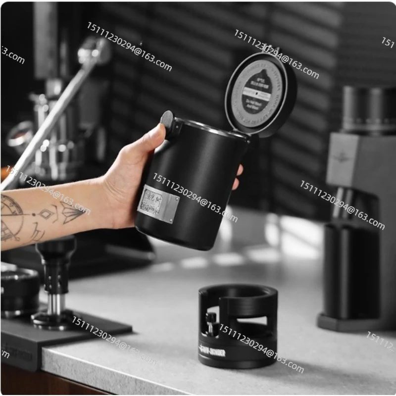 

Bomber Coffee Canister Food Grade Storage Jar with Humidity Monitor Double Layer Airtight Container for Coffee Beans Dry Food