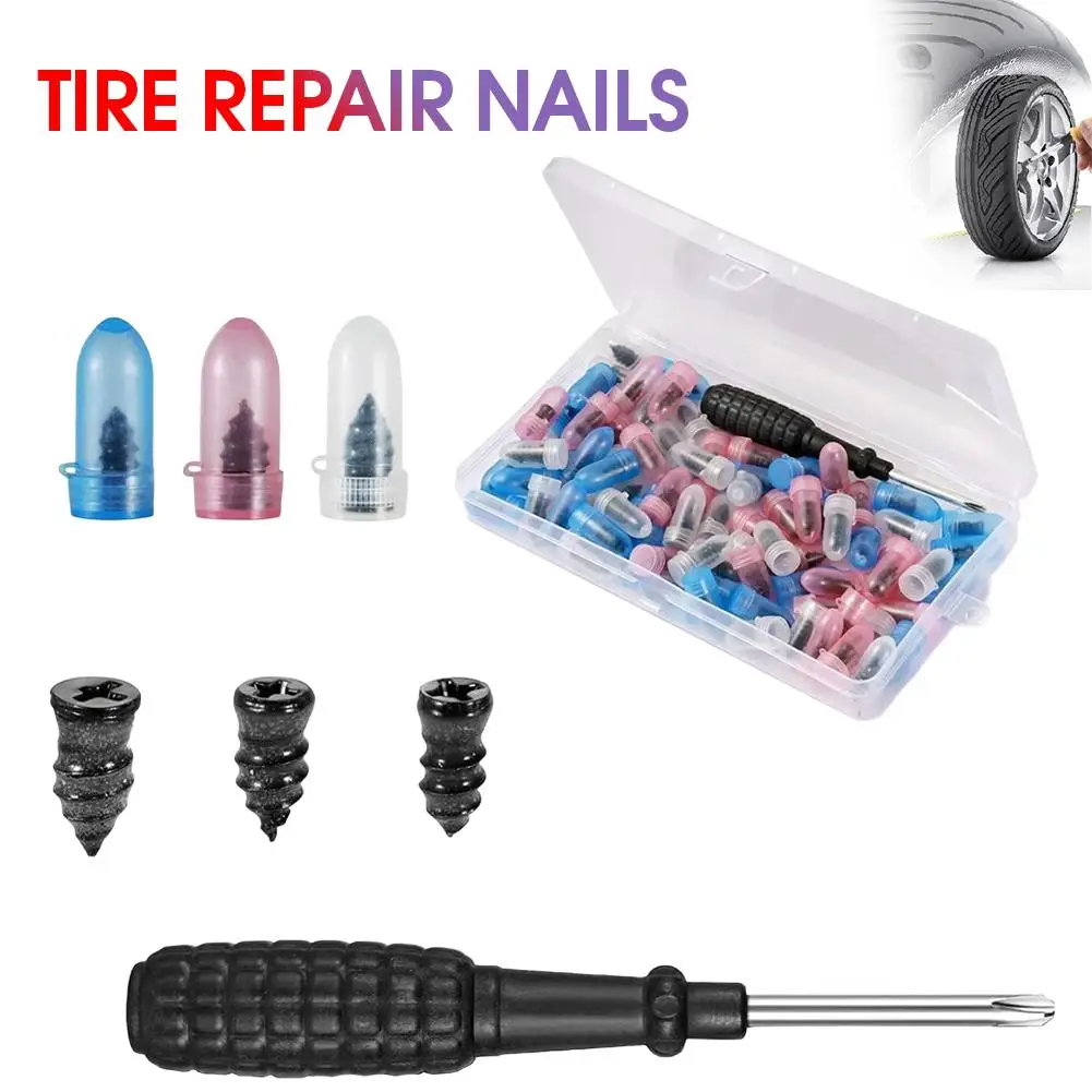 Reparação de pneus a vácuo, prego, pneu de carro, parafuso universal, kit de punção, remendo de carro, reparo de punção, borracha, metal, acessórios de ferramenta