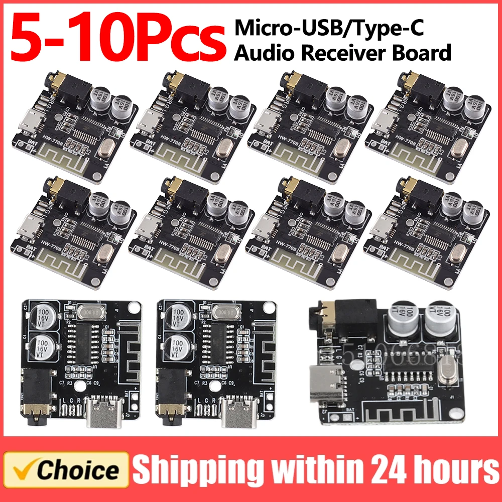 Wireless Stereo Music Module Bluetooth-Compatible 4.1/5.0 3.5mm Audio Aux Decoding Player Amplifier Board Micro USB 5V Powered