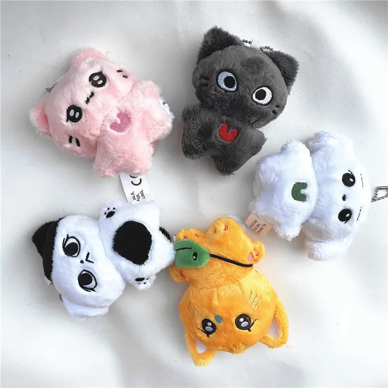 Kpop NJS Same Plush Keyrings Q Styles Mini DANIELLE MINJI Haerin Cats Keychains Key Rings Bag Pendants For Fans Gifts