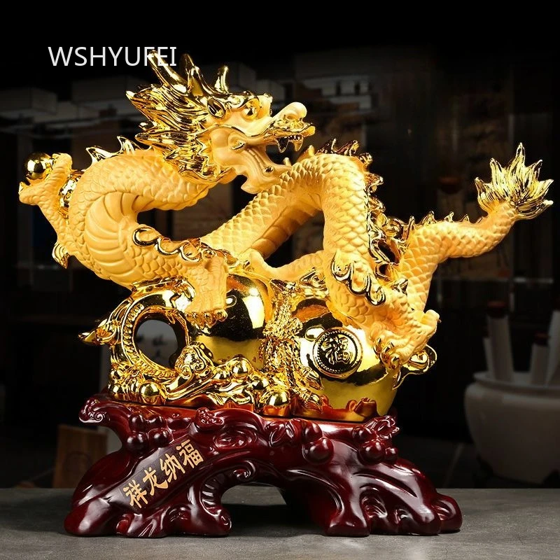 Zhaocailong Ornament Feng Shui Gourd Handicrafts Home Chinese Dragon King Ornament Office Decorations Housewarming Opening Gift