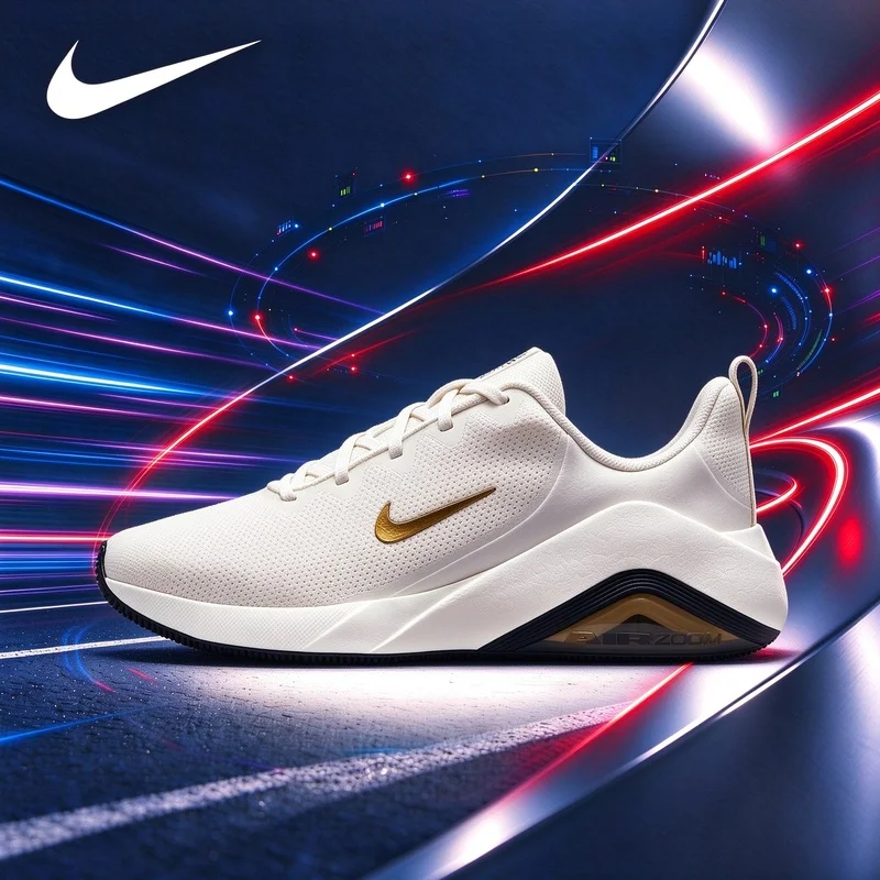 Minimalist Warm Tone Sport Footwear, Breathable Woven Mesh, Visible Zoom Air Midsole, Trendy Daily Walking Sneakers FZ1689-004