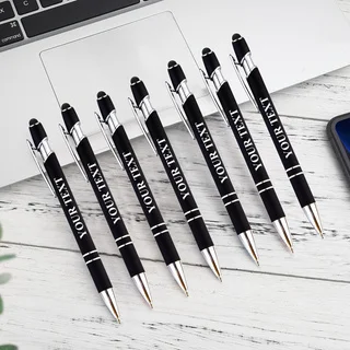 Personalized Pens with Stylus, Custom Pen, Pen Body Engraved with Text, Logo or Information, Suitable for Businesses
