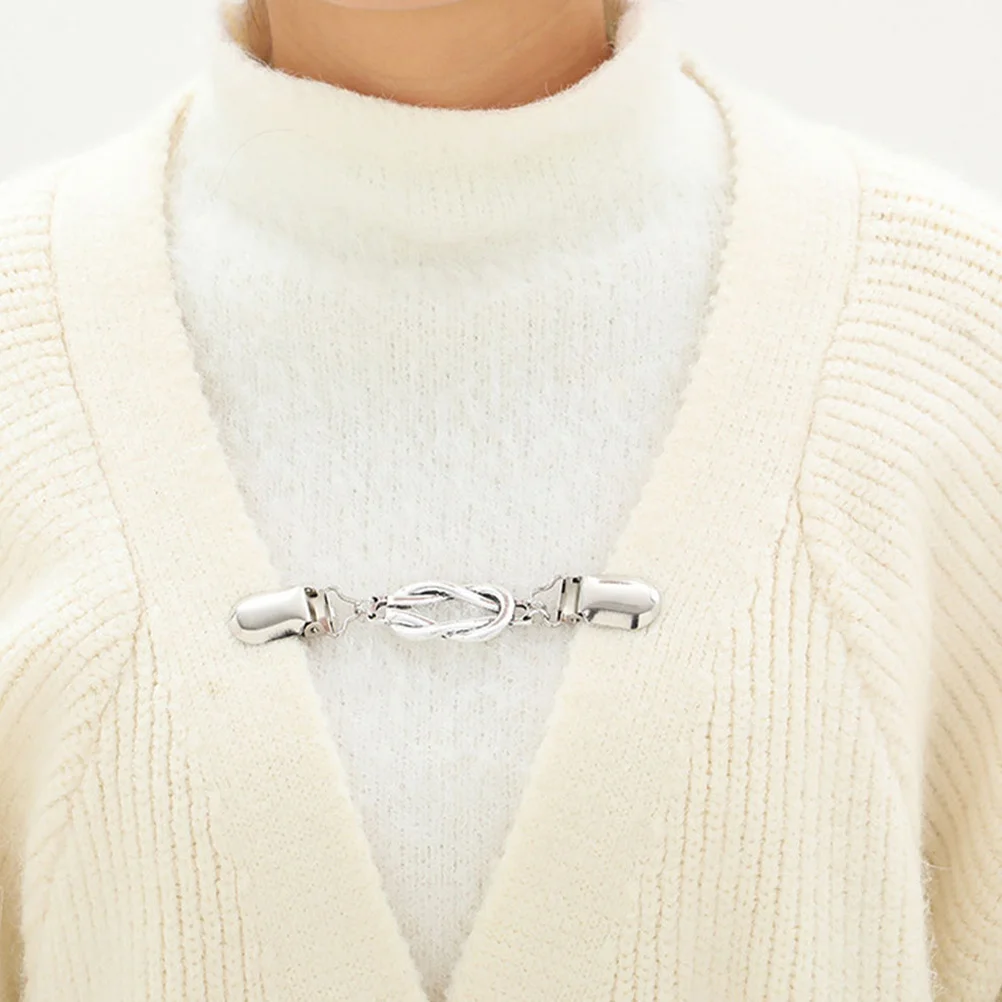 2 clip per scialle vintage per donna, spilla per colletto cardigan in lega retrò, porta sciarpa per maglione multifunzionale, clip per accessori di abbigliamento