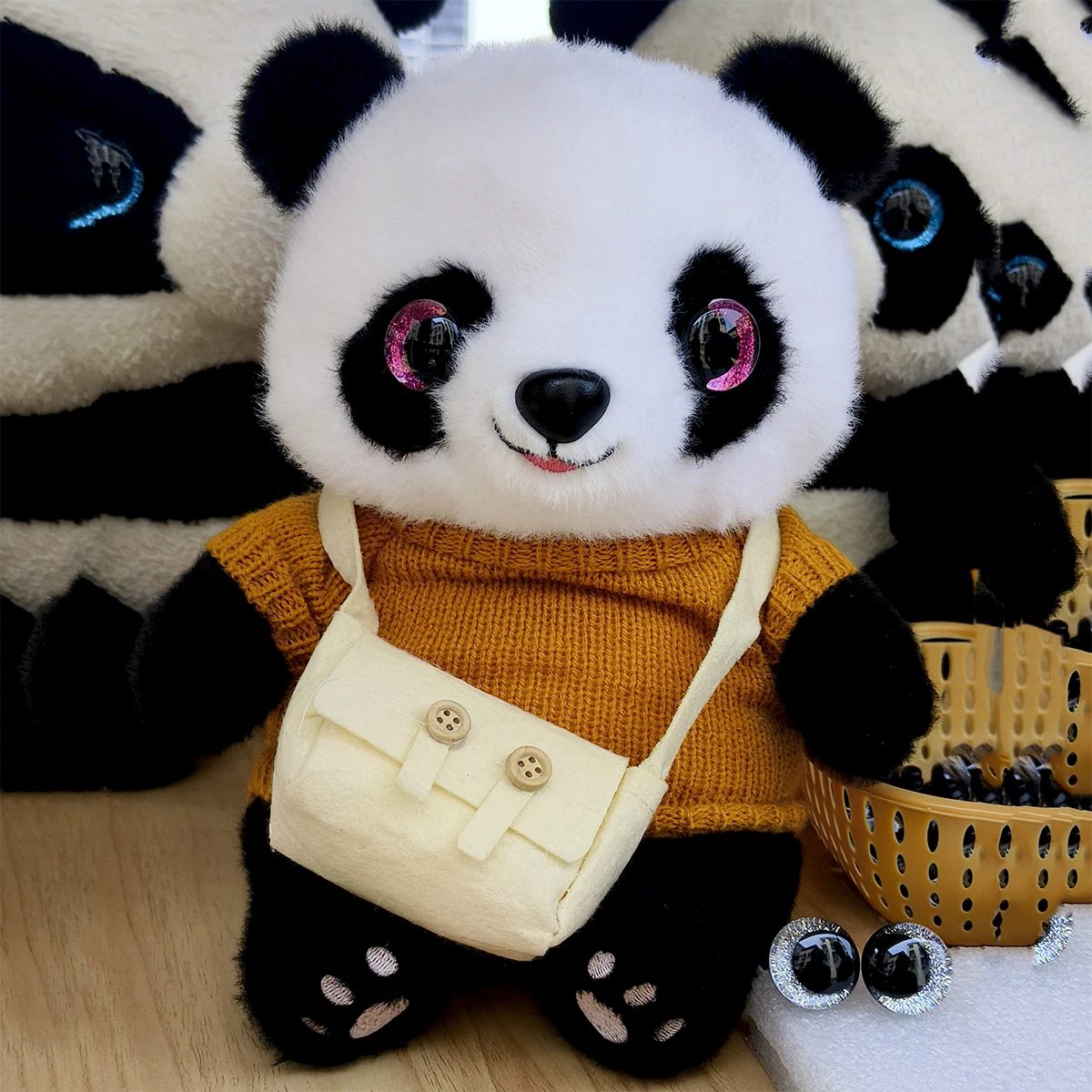 20 sztuk/partia Oczy 3D z brokatem, bezpieczne dla zabawek, amigurumi, trapezowe, do robótek dziewiarskich, pluszowe zabawki z filcu, duże czerwone oczy, rozmiar 16/20/25mm