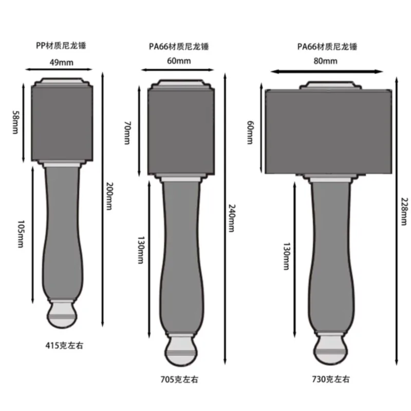 Bowens PP PA66 Nylon Mallet, Punching & Carving Hammer, Multi-purpose Handmade Leather Craft Tool for Leather Carving