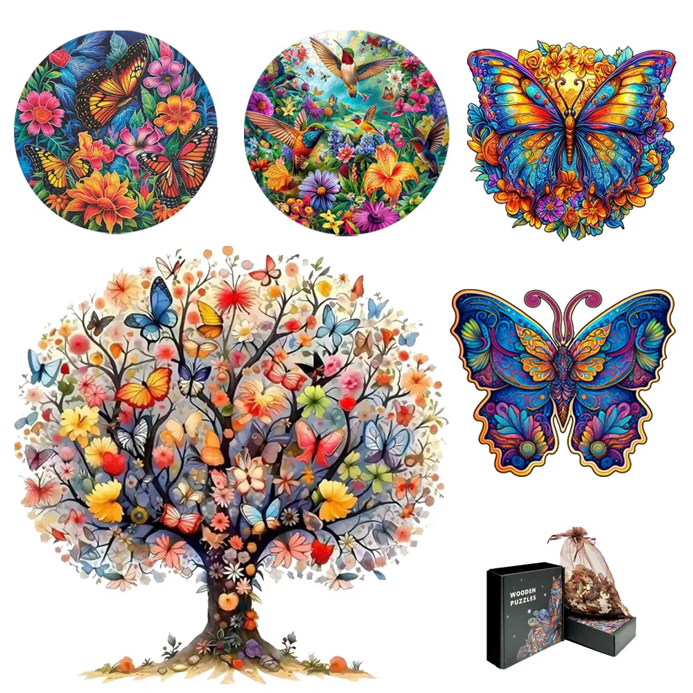 

Детские пазлы Butterfly iq, деревянные пазлы, деревянные пазлы для взрослых, детский подарок на день рождения, семейная интерактивная игра