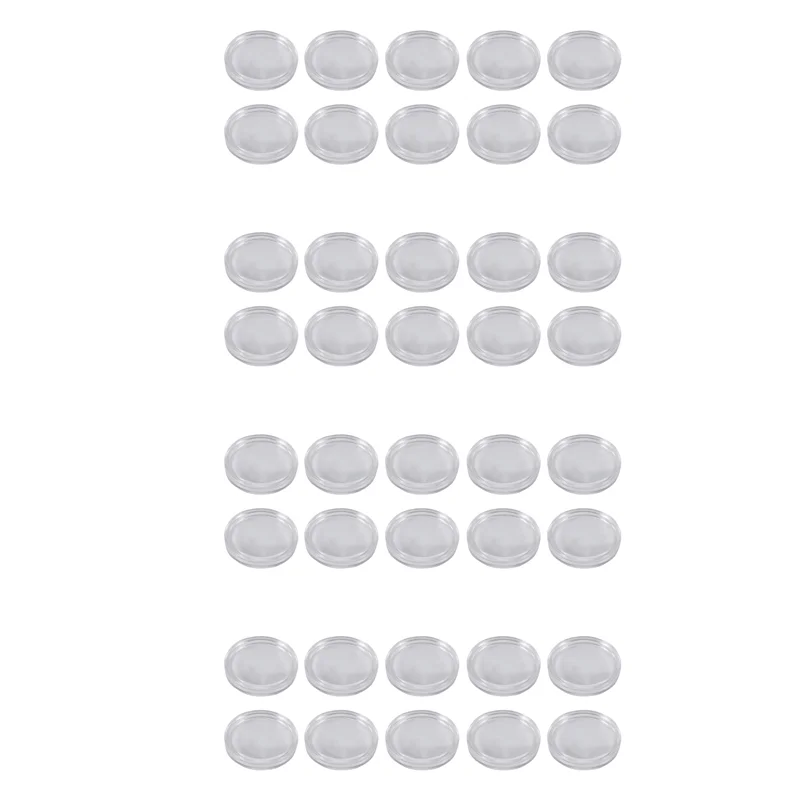 40 Pcs Small Round Transparent Plastic Coin Capsules Box 33Mm-ABQU