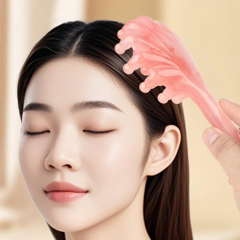 

Long Handled Massage Comb Resin Head Massager Meridian Scraping Scalp Massage Acupuncture Spa Body Home Health Therapy Tool