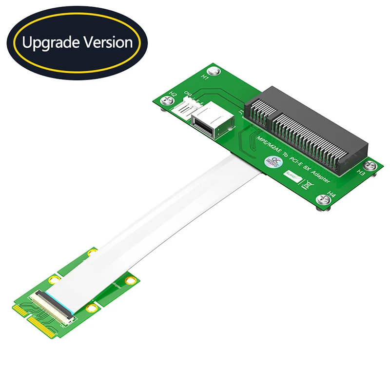 Cartão Riser Mini PCI Express para PCI-E X8 Slot com Cabo de Extensão FPC, Porta USB 2.0, Fonte de Alimentação 4Pin, Pad Magnético para Desktop, PC