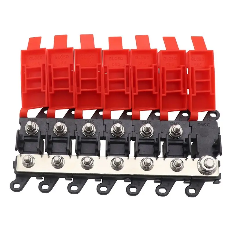 

Leading-Edge-High Capacity 200A Bolt-On Fuse Type 6-Way Distribution Block For RV, Car, Boat, Bus