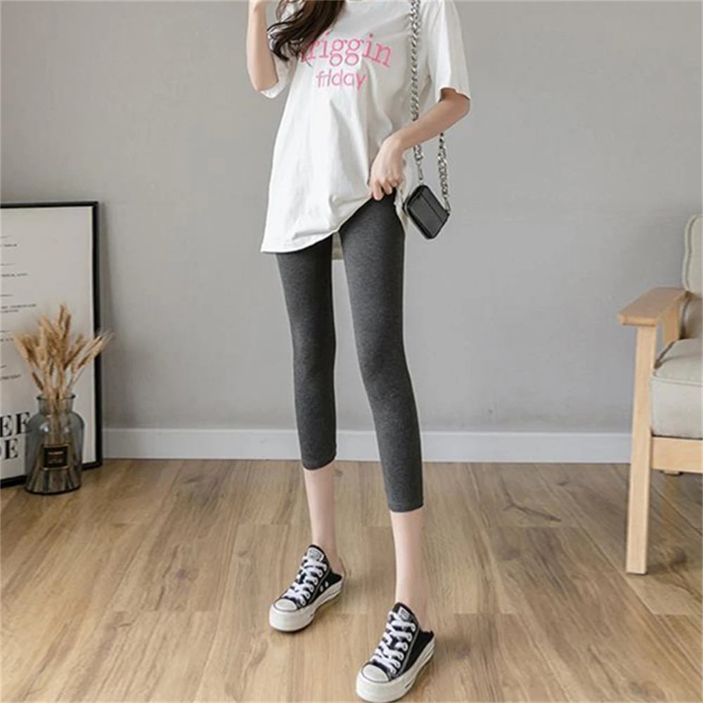 Nice feminino verão exterior wear leggings pant feminino seção fina modal magro margarida leggings grandes metros coreano selvagem era legging fina