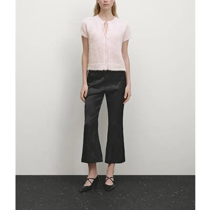 

New Autumn Winter Women's Commute Sle ort Sve round Ne Knitted Open Front irt Polyester Fiber Straight Cut Single ...