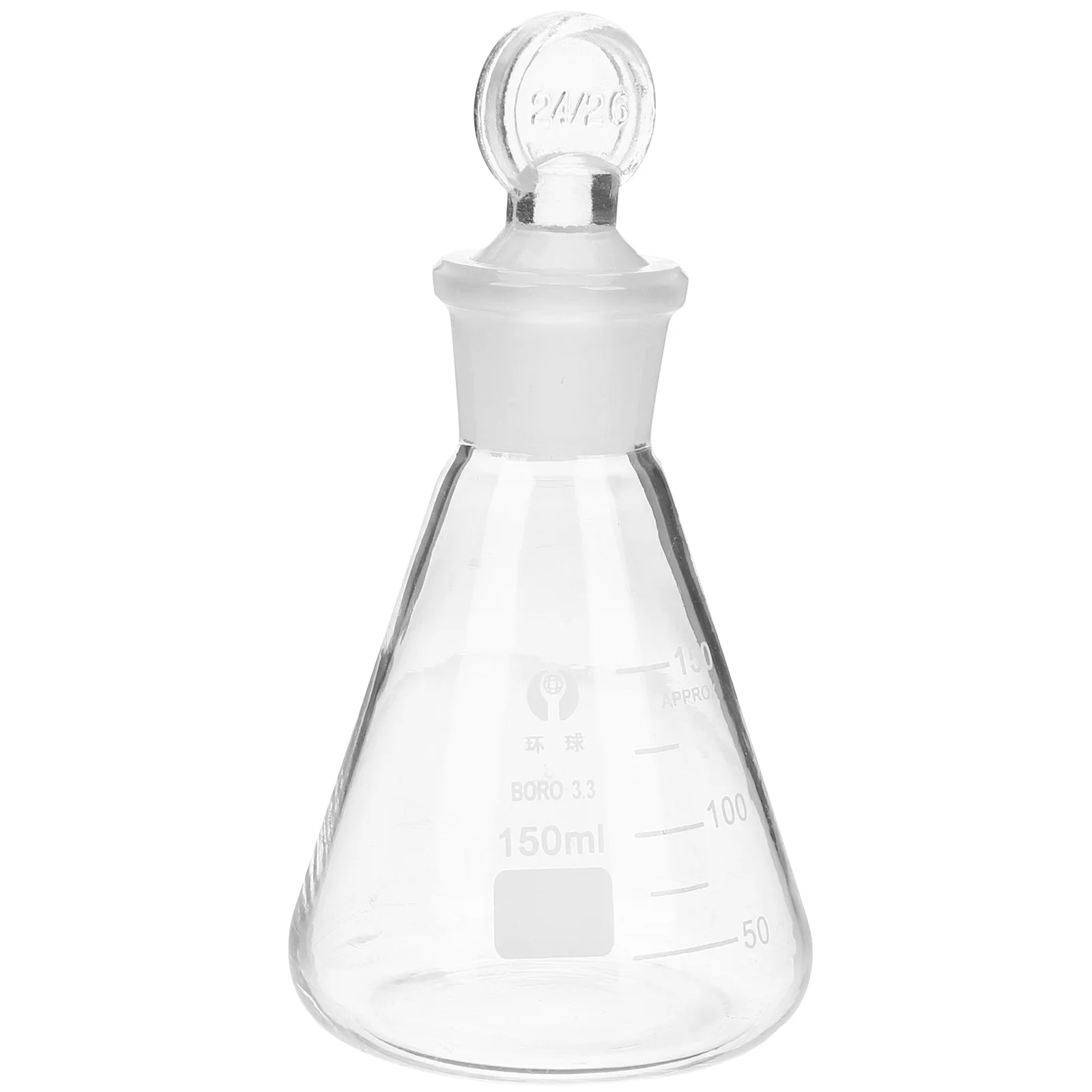 Erlenmeyer Flask Stopper 250ml Clear Wide Mouth Design Compact Size Safe Storage Carry School Experiment