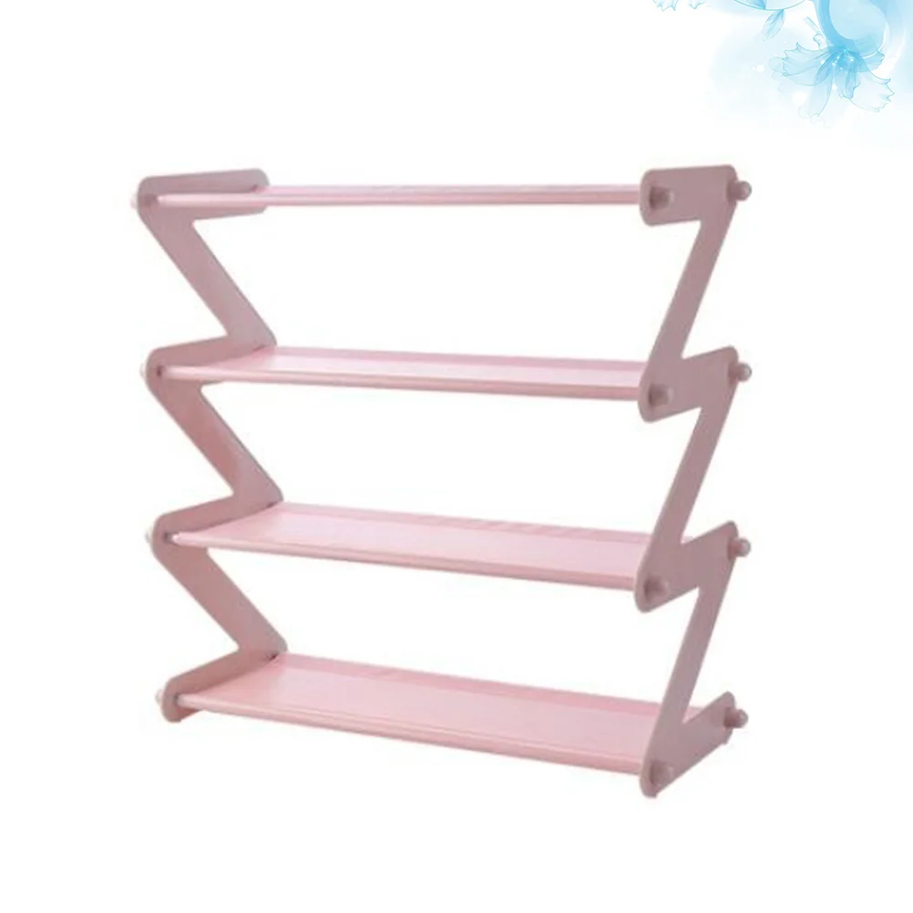 1pc Edelstahl Layered Schuh Lagerung Rack Rosa Platzsparend Für Home Küche Büro Verwenden Schuh Organizer Regal Topf Rack