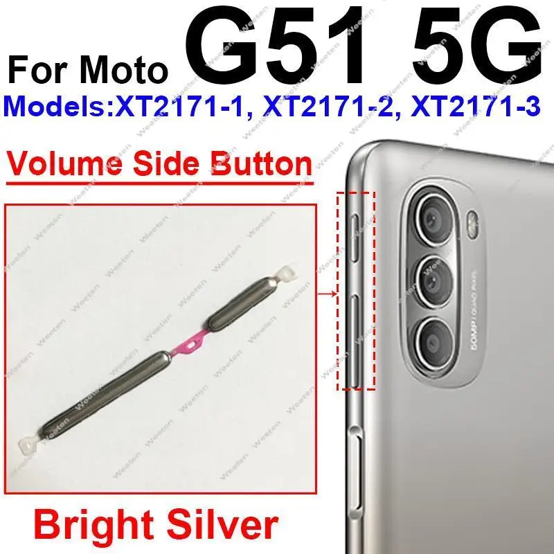 For Motorola MOTO G31 G41 G51 G71 G71S 5G On OFF Button Power Volume Switch Side Keys Replacement Parts