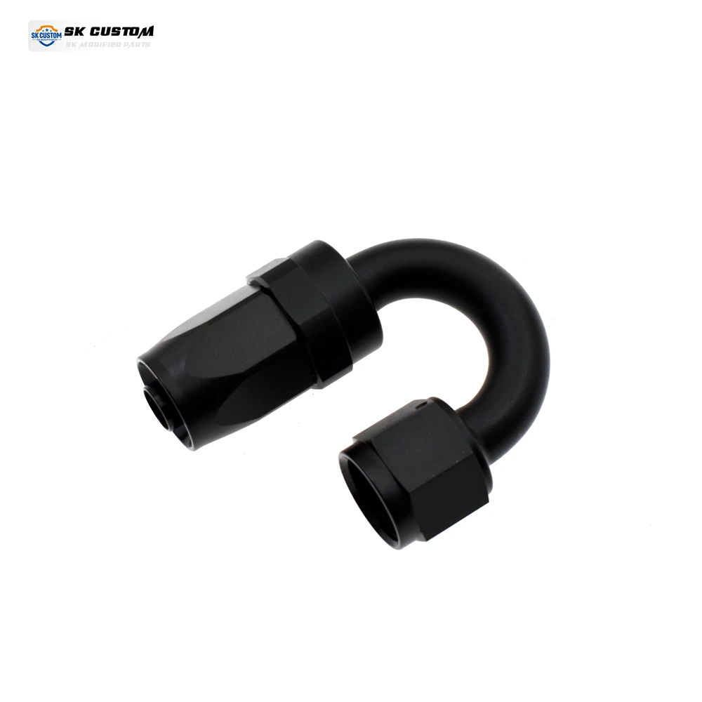AN6 Wire Braided Oil Tube Fitting 0° 45° 90° 120° 150° 180° Universal Engine Oil Radiator Adapter Auto Modified Oil Pipe Connect