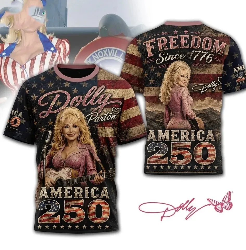 2026 Summer Men Women Dolly Parton T-shirt with Portrait Print on Both Sides for Country Music Fans Breathable Quick-dry Shirt