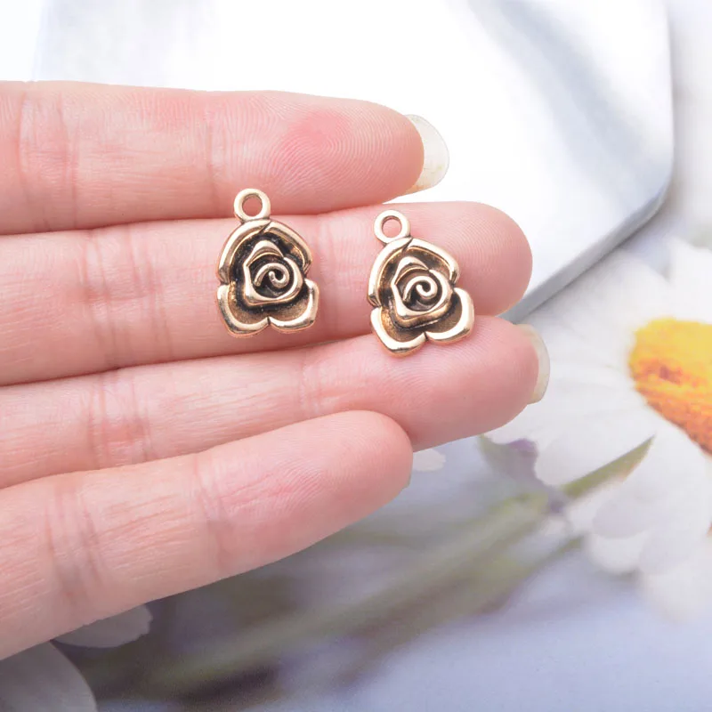 10 Stück/Set Ethnische Zinklegierung Baum des Lebens Anhänger Schmuckzubehör Boho Rose Seestern Anhänger DIY Damenohrringe – Detail 15