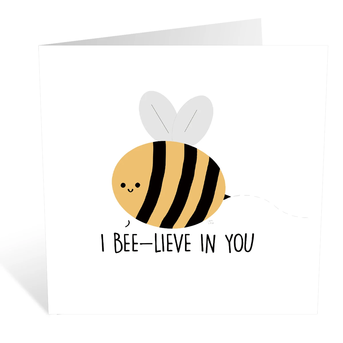 Funny Pun Bee Encouragement Card for Friends Good Luck for Exam New Job Card Bee-Lieve In You-Believe In You Card with Envelope