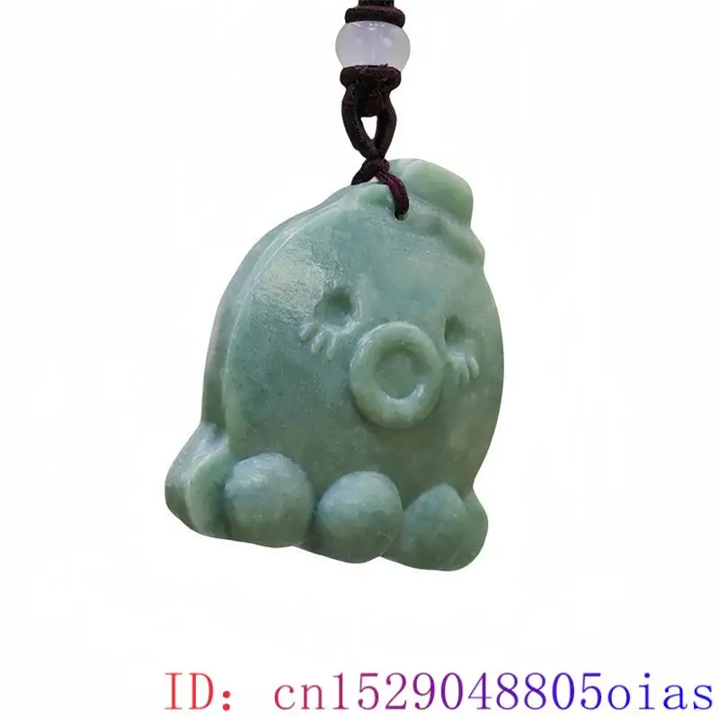 Natuurlijke Echte Jade Octopus Hanger Ketting Vintage Edelstenen Gesneden Sieraden Amulet Cadeau Talismannen Accessoires Luxe Mode