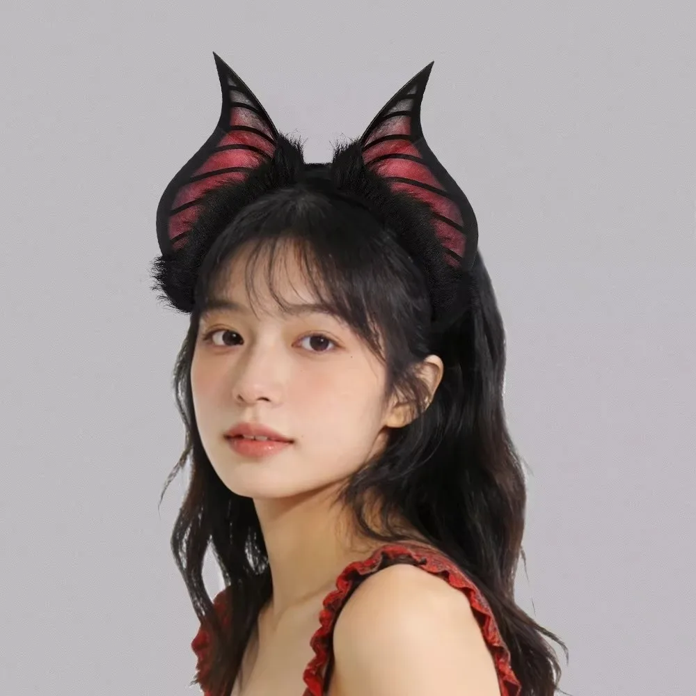 Animal Beast Ears Halloween Costume Cosplay Props Furry DIY Bat Ears Headband Headwear Headpiece Halloween Hairband