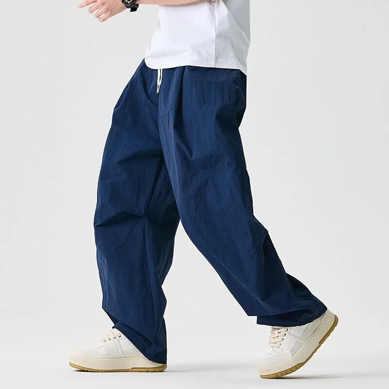 Wide Leg Pants Men and Women 2026 New Light Thin Solid Casual Harun Pants Elastic Waist Loose Oversize Fashion Trendy Streetwear - Image 2