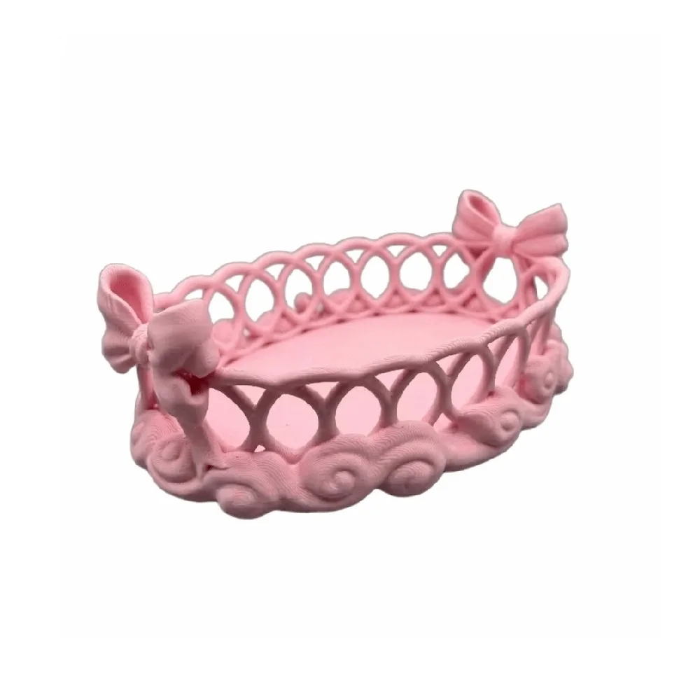3D Printed Hollow Bow Storage Tray Large Capacity Decorative Bow Knot Trinket Plate Plastic Bow-Shaped Jewelry Storage Tray