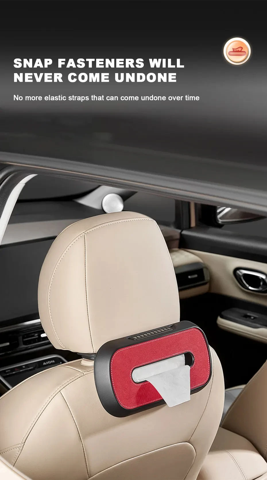 Leder Auto Tissue Box Auto Sonnenblende Typ Hängen Container Papier Handtuch Halter Papier Rack Organizer Lagerung Tasche Telefonnummer – Detail 5