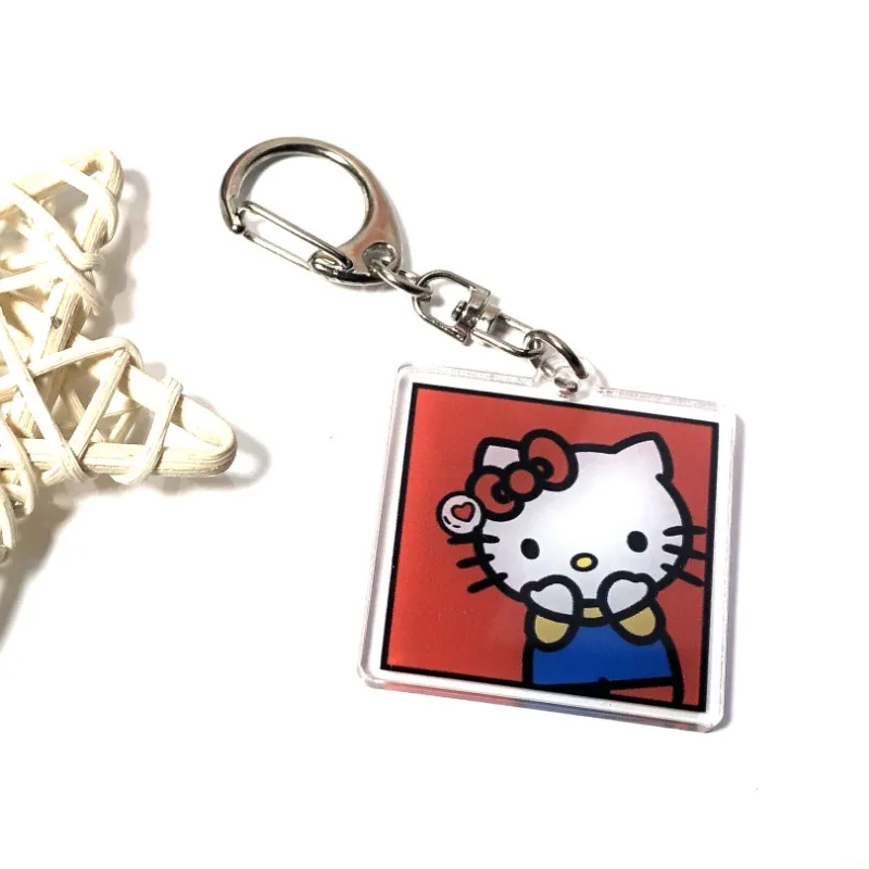 

Cute Hello Kitty Keychain Toy Kawaii Cartoon Anime Japanese Love KT Women Backpack Accessories Student Girls Gift Wholesale