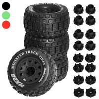 4pcs 128mm 1/10 Monster Stunt Truck Tire 12mm and 14mm Hex for TRAXXAS MAXX ARRMA Granite KRATON Outcast Tamiya Losi Redcat