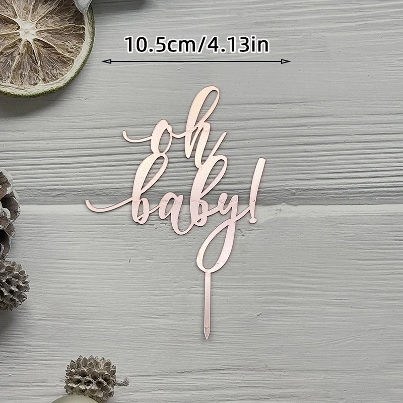 Einfacher Tortenaufsatz „Alles Gute zum Geburtstag“, Silber, Rosa, Gold, Acryl, für Kinder, Babyparty, Party, Dessert, Kuchendekoration, Geschenkzubehör – Detail 9