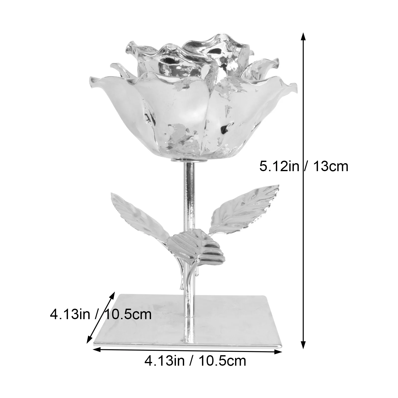 

1pc Iron Candlestick Decorative Tealight Holder Unique Flower Design Home Office Wedding Party Elegant Stand