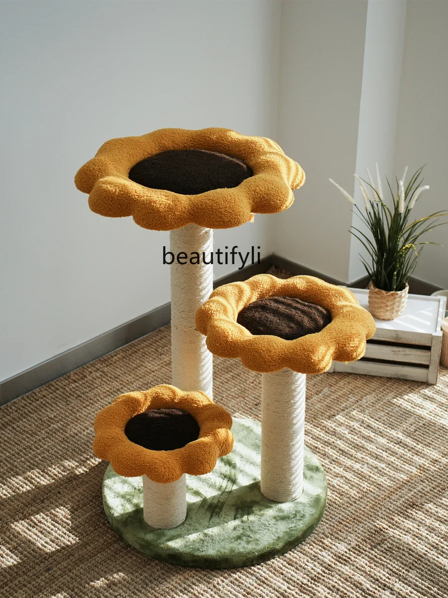 Sunflower Cat Climbing Frame Nest Cat Tree Integrated Sisal Cat Scratch Board Climbing Large Luxury