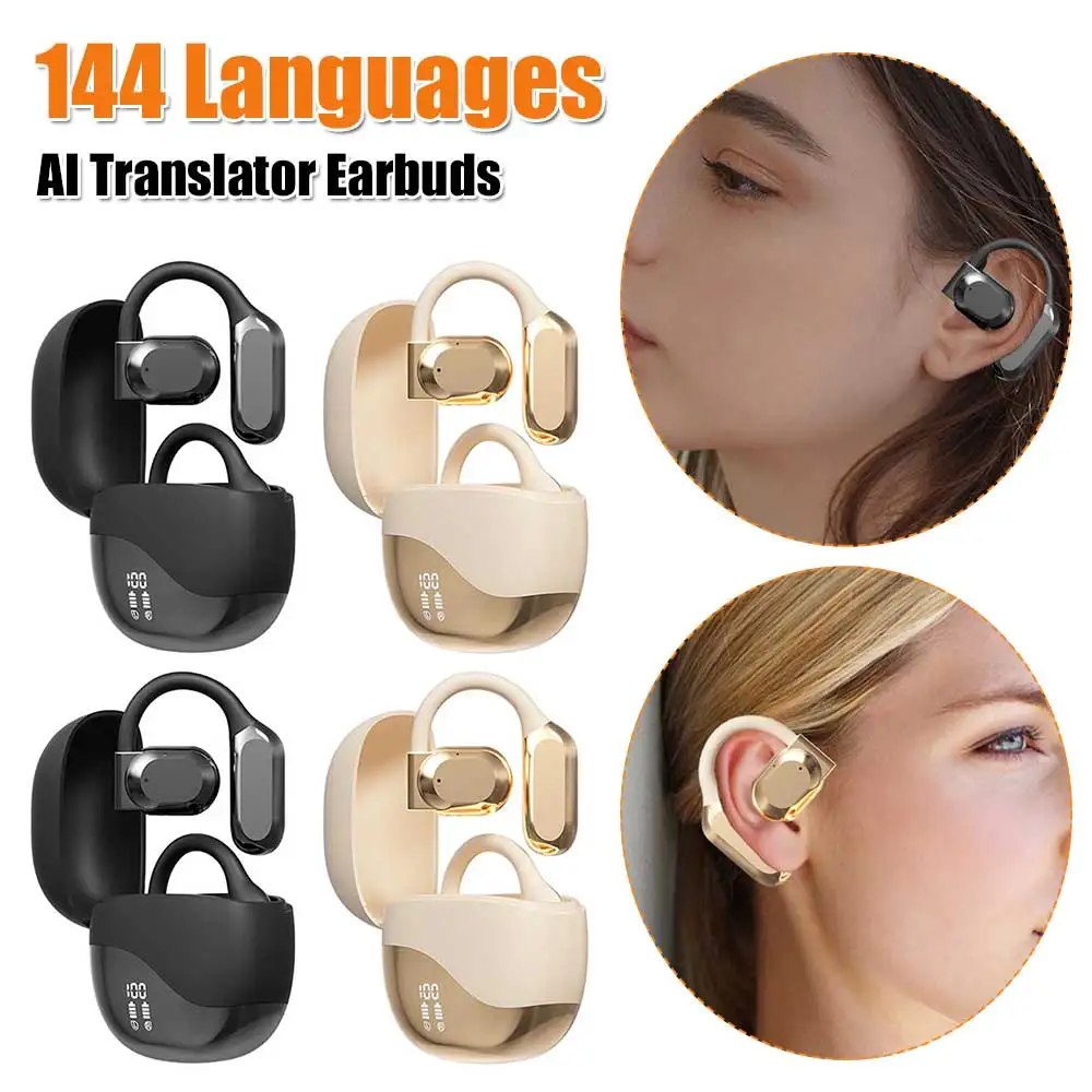 

144 Languages Real Time Translation Earbuds Bluetooth-Compatible 5.4 AI Smart Voice Translator Ideal for Travel and Business