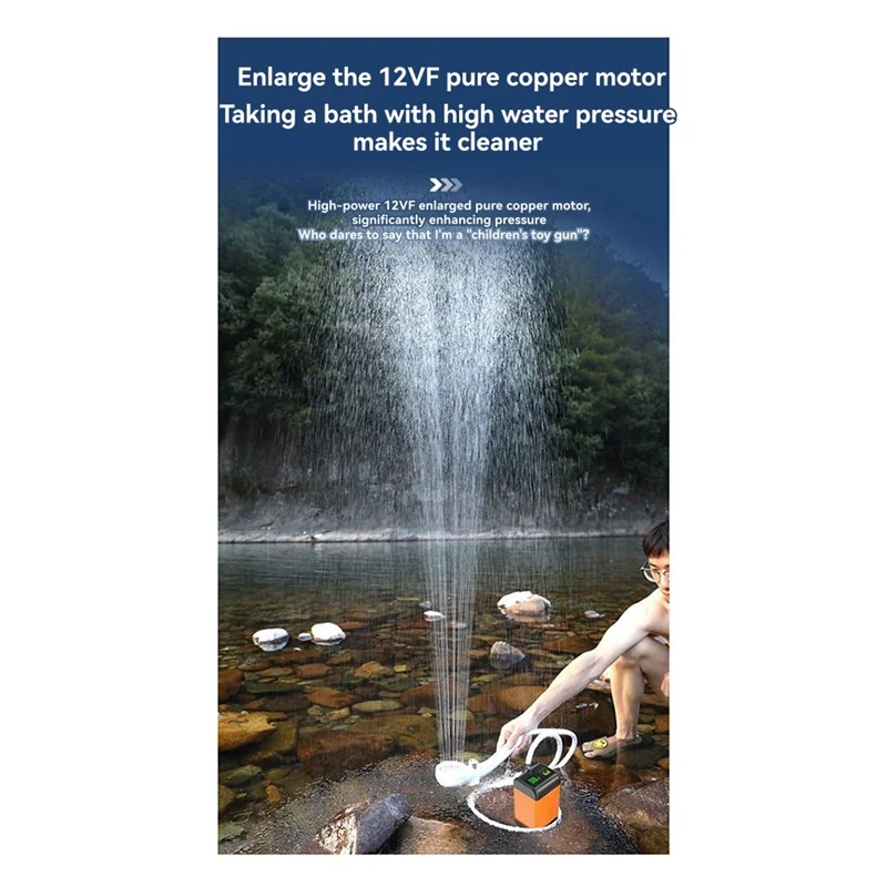 

NALFI-электрический душевой насос портативный IPX7 водонепроницаемый открытый кемпинг для пеших прогулок путешествия с умной температурой