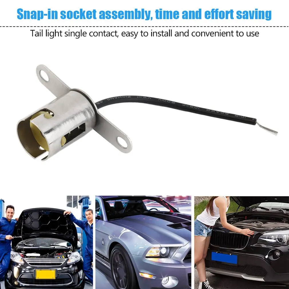 BA15S 1156 Led Light Bulb Socket Auto Lamp Holder Base Single Contact Snap-In Socket Assembly For Car Truck Tail Light Hot