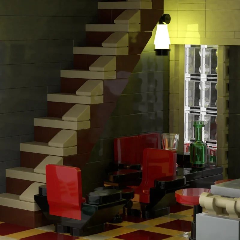 2903 Uds. Moc arquitectura Modular Bar y apartamento vista a la calle juego de bloques de construcción ladrillos de montaje juguetes niños DIY regalos educativos