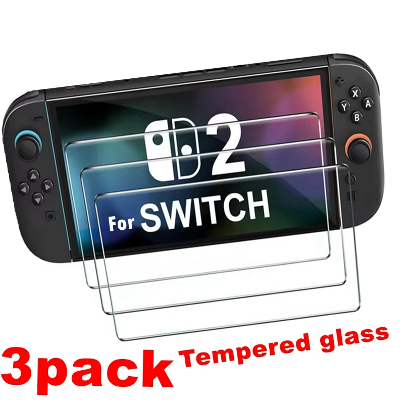 3 قطعة الزجاج المقسى لنينتندو سويتش OLED 3 قطع واقي للشاشة فيلم لنينتندو سويتش 2 سويتش لايت زجاج واقي