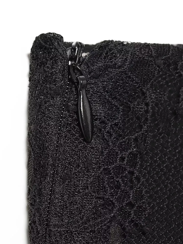 NLZGMSJ Elegant Sexy Chic Women Skirt Lace Solid Skirt New Fashion 2025 Autumn Holiday Party Skirt