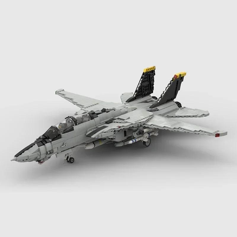 Fighter Series Moc Building Bricks F-14 Tomcat Model Technology Modular Blocks 1:35 Scale Construstion DIY Assembly Toy Gifts