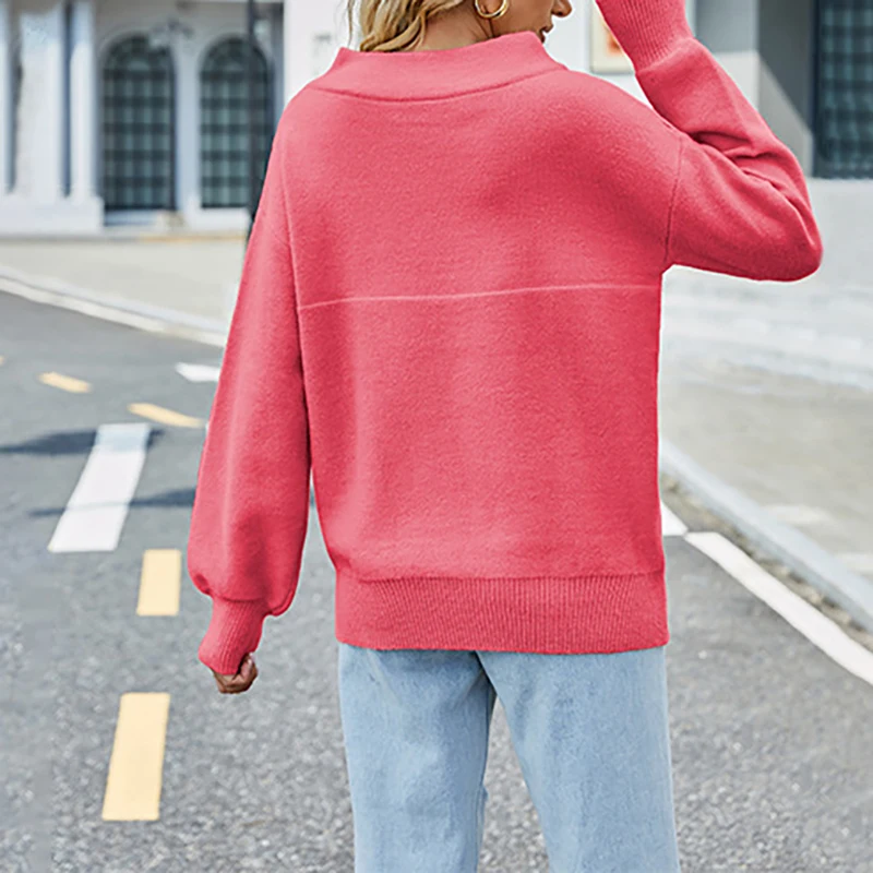 Offie Lady Long-sleeved Sweaters Top Women's Keep Warm Fashion Elegant Casual Loose Pullovers Shirt 2024 Autumn Winter New