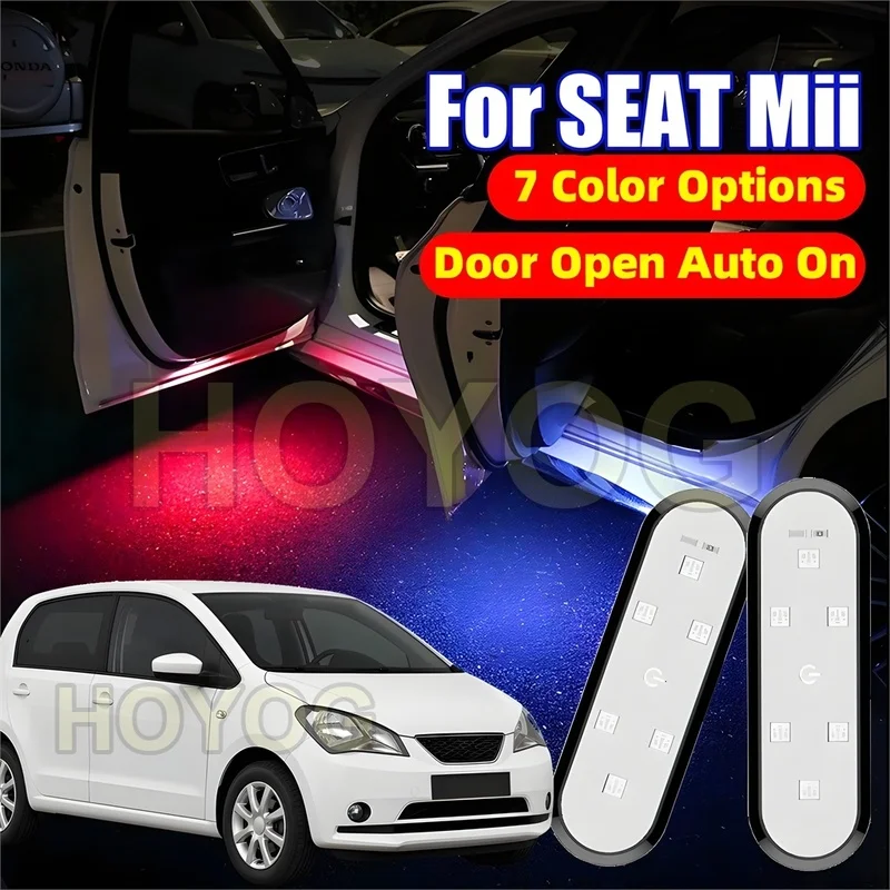 Fit for SEAT Mii 2011-2023 USB Rechargeable Wireless Car Door Warning Light with a Magnetic Sensor for Door-Opening Alerts