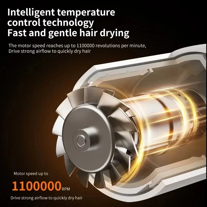 For EU Professional Leafless Hair Dryer Negative Ion Home Salon Personal Hair Styling Tool Compact Electric Hair Dryer