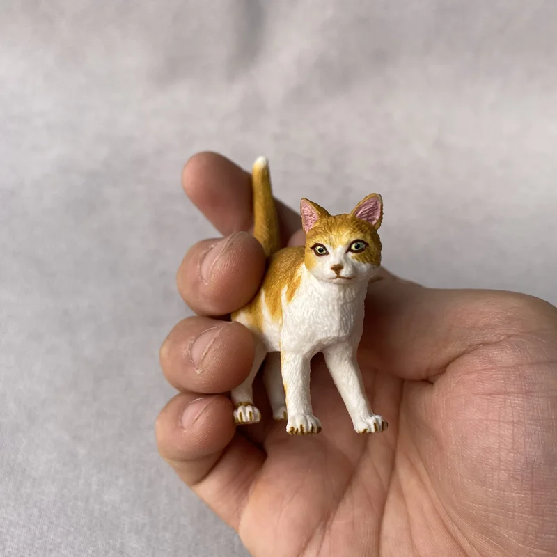 Bandai-Figurines d'action pour animaux de compagnie japonais, jouets de simulation de ferme, chaton orange, chaton noir et blanc, modèle à l'échelle véritable, quelque part