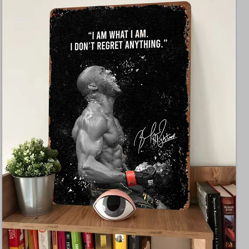 Inspirational MMA Fighter Metal Wall Art Gym Decor High Definition Printed Custom Iron Painting